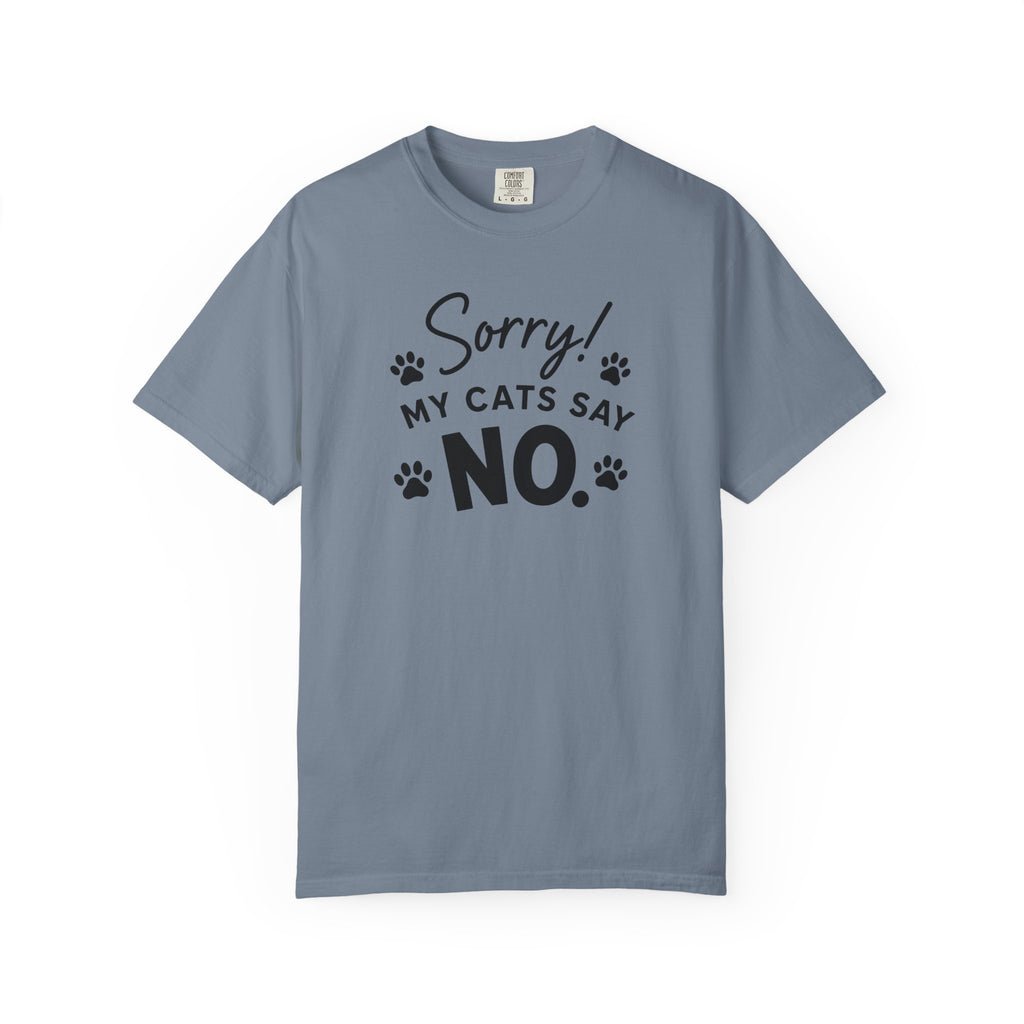 Gray t-shirt with 'Catfined & Dangerous' text on a white background