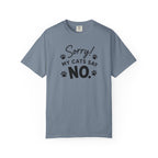 Gray t-shirt with 'Catfined & Dangerous' text on a white background