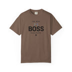 Brown t-shirt with 'BE YOU. THEY'LL ADJUST' text on a white background